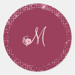 Sticker Monogram Mariage Boysenberry