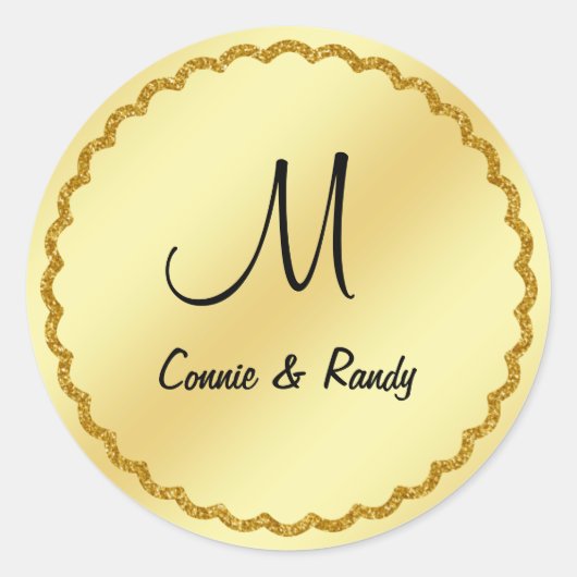 Sticker Monogram Mariage Gold Foil (Devant)