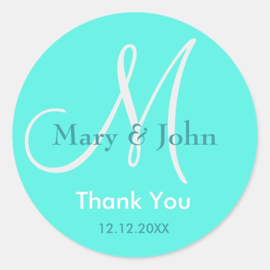 Sticker Monogram Mariage Merci (Devant)