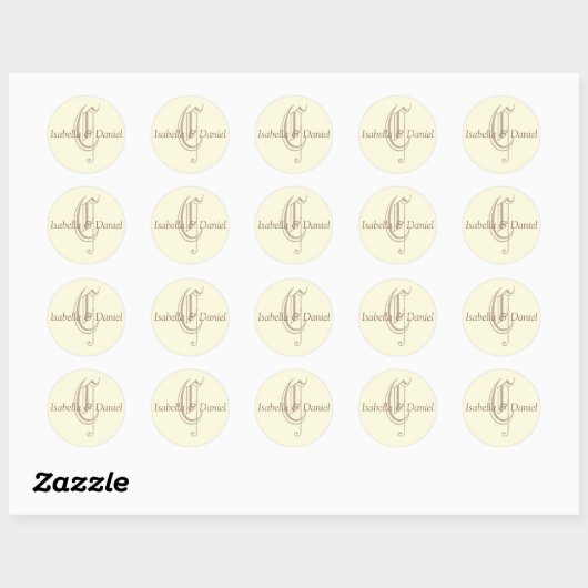 Sticker Monogram Mariage Monogram (Feuille)