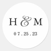 Sticker Monogram Mariage simple - Blanc (Devant)