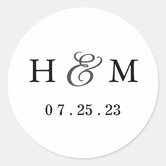 Sticker Monogram Mariage simple - Blanc (Devant)