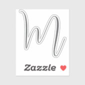 Sticker Monogram Modern Simple Minimalist Plain (Feuille)