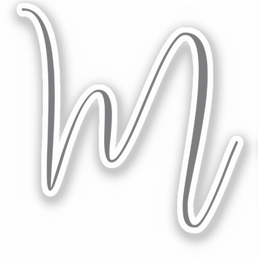 Sticker Monogram Modern Simple Minimalist Plain (Recto)