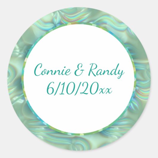 Sticker Monogram Motif Turquoise et Or Opale (Devant)