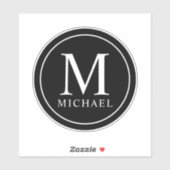 Sticker Monogram professionnel et nom (Feuille)
