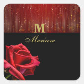 Sticker Monogram Red Rose (Devant)