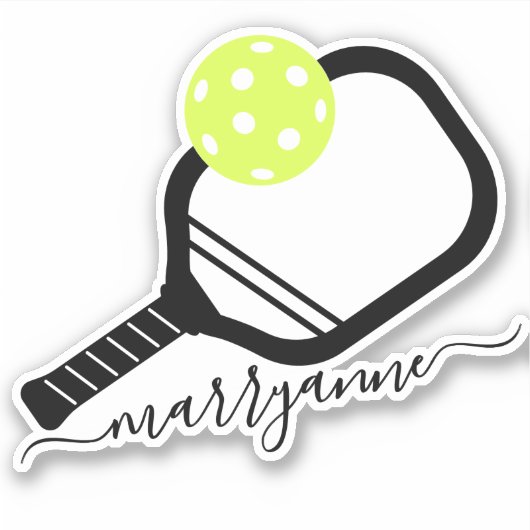 Sticker Monogram Script Pickleball Paddle (Devant)