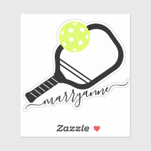 Sticker Monogram Script Pickleball Paddle (Feuille)