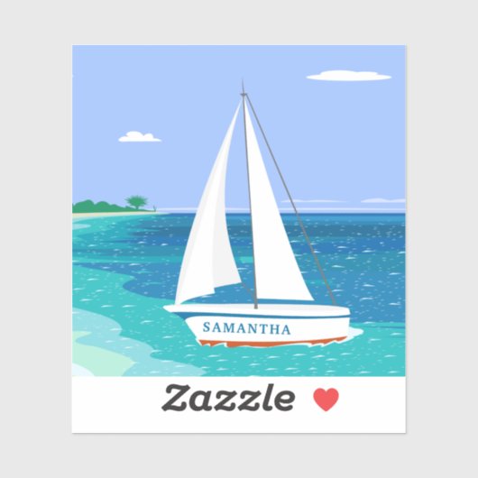Sticker Monogram Voilier Océan Tropical Seaview (Feuille)