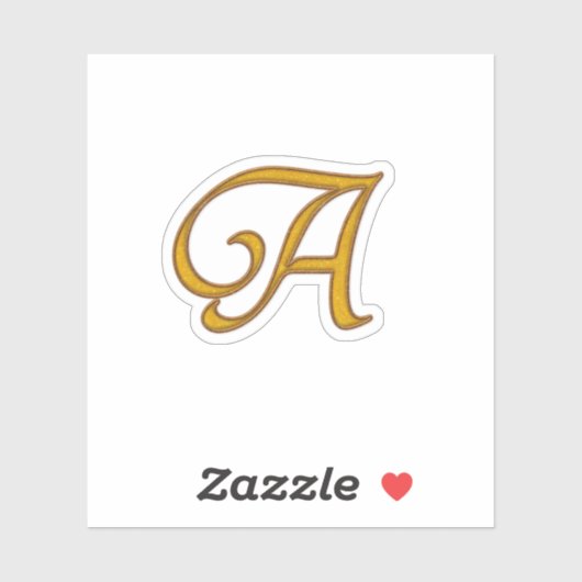 Sticker Monogramme A Gold Luxury (Feuille)