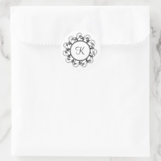 Sticker Monogramme (blanc) (Sac)