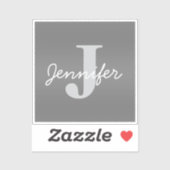Sticker Monogramme blanc curé et gris | Couleurs modifiabl (Feuille)