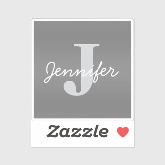 Sticker Monogramme blanc curé et gris | Couleurs modifiabl (Feuille)