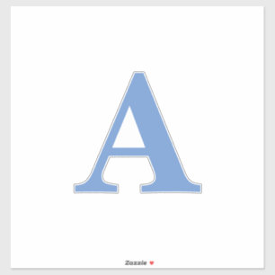 Sticker Monogramme bleu de Cornflower blanc initial Cuisin