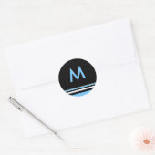 Sticker Monogramme Bleu et Noir (Enveloppe)