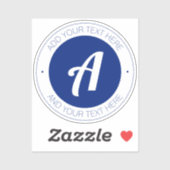 Sticker Monogramme bleu foncé ou ajouter un logo | transpa (Feuille)