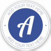 Sticker Monogramme bleu foncé ou ajouter un logo | transpa (Recto)