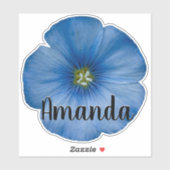 Sticker Monogramme bleu Nom Fleur Nature Plante jolie (Feuille)