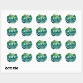 Sticker Monogramme Blue Green et Gold Splatter (Feuille)