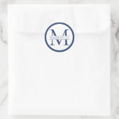 Sticker Monogramme Bordure Ronde - Preppy Navy Blu (Sac)