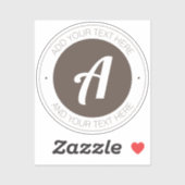 Sticker Monogramme Brown élégant ou ajouter un logo | tran (Feuille)