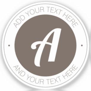 Sticker Monogramme Brown élégant ou ajouter un logo tran