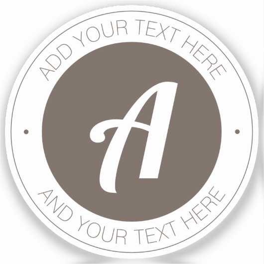 Sticker Monogramme Brown élégant ou ajouter un logo | tran (Recto)
