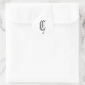 Sticker Monogramme "C" Vieux anglais Style_Texte n (Sac)