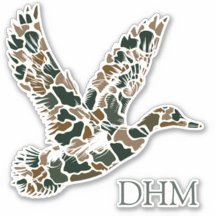 Sticker Monogramme canard colvert camouflage chic