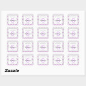 Sticker monogramme Chevron violet gris (Feuille)