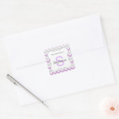 Sticker monogramme Chevron violet gris (Enveloppe)