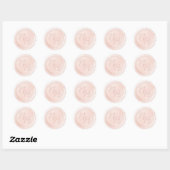 Sticker monogramme Chic Blush Pink Wax Enveloppe (Feuille)