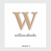 Sticker Monogramme chic de style noir or script nom (Feuille)