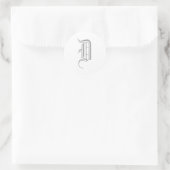 Sticker Monogramme "D" Ancien texte anglais Style_ (Sac)