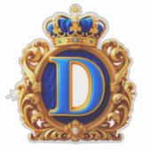 Sticker Monogramme D Lettre Bleu Royal (Devant)
