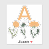 Sticker Monogramme Dandelion Fleurs orange (Feuille)