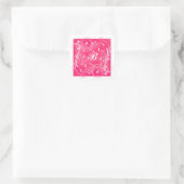 Sticker monogramme de 1,5 po avec des brins roses  (Sac)