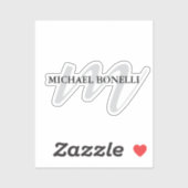 Sticker Monogramme de calligraphie classique professionnel (Feuille)