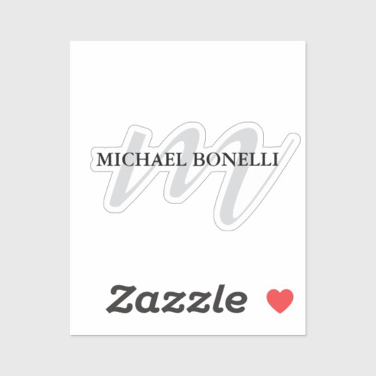 Sticker Monogramme de calligraphie classique professionnel (Feuille)