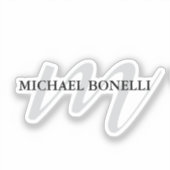 Sticker Monogramme de calligraphie classique professionnel (Recto)