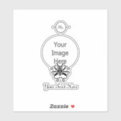 Sticker Monogramme de calmar gris (Feuille)