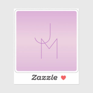 Sticker Monogramme de chevauchement unique   Lavande douce