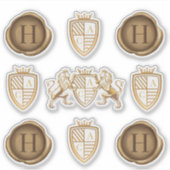 Sticker Monogramme de cime de lion de famille Emblem & Sea (Devant)