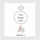 Sticker Monogramme de Cockatoo rose Whimsical (Feuille)