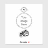 Sticker Monogramme de grenouille tribale Wick (Feuille)