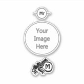Sticker Monogramme de grenouille tribale Wick (Devant)