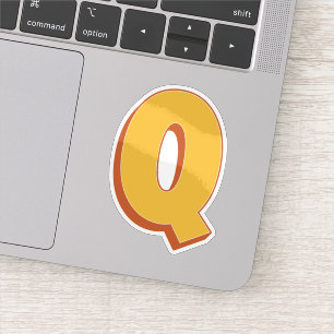 Sticker Monogramme de la lettre Q, police initiale de type