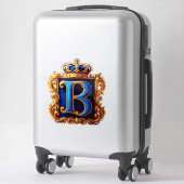 Sticker Monogramme de lettre B bleu royal (Sur valise)