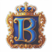 Sticker Monogramme de lettre B bleu royal (Devant)